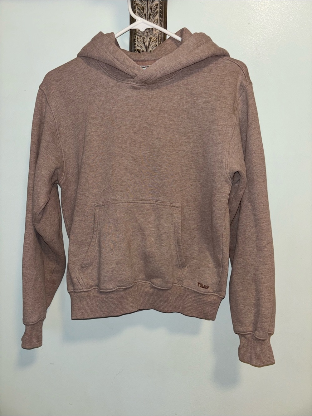 Aritzia TNA Cozy Fleece Perfect Hoodie Pullover XS Brown